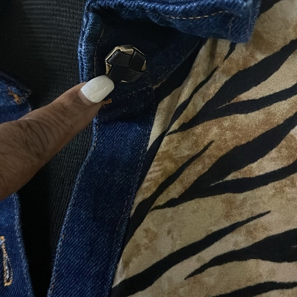Vintage Karen T Design zebra and denim dress 1X - Picture 4 of 8
